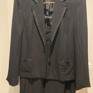 Jones New York Black and Pink Polka Dot Skirt Set Professional